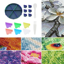 Load image into Gallery viewer, Beads Sorting Storage Tray Round Diamond Painting Tools with Dish (Blue Green)
