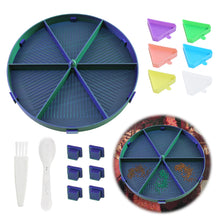 Load image into Gallery viewer, Beads Sorting Storage Tray Round Diamond Painting Tools with Dish (Blue Green)
