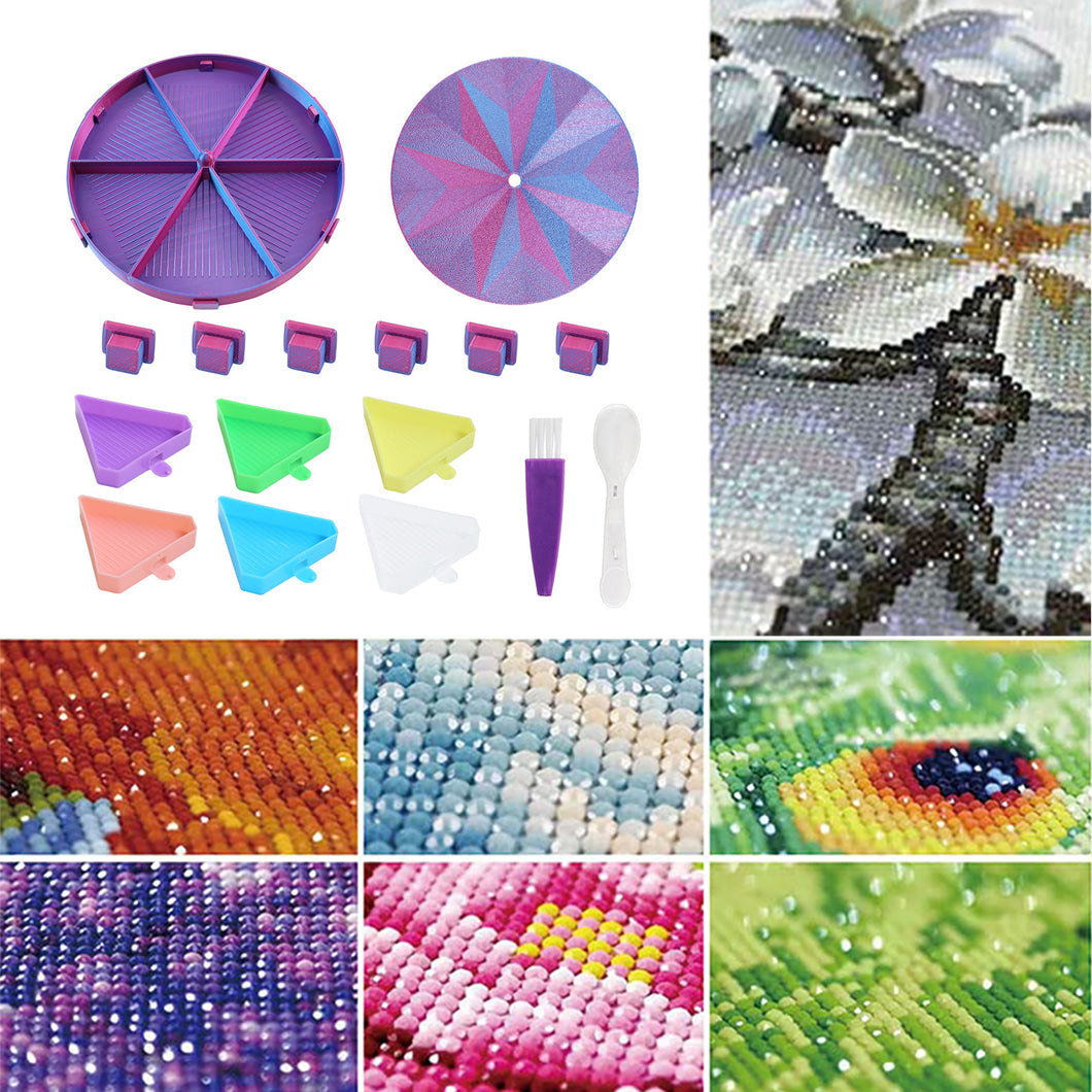 Beads Sorting Storage Tray Fully Enclosed Diamond Painting Tools (Blue Purple)