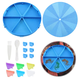 Beads Sorting Storage Tray Fully Enclosed Round Diamond Painting Tools (Blue)