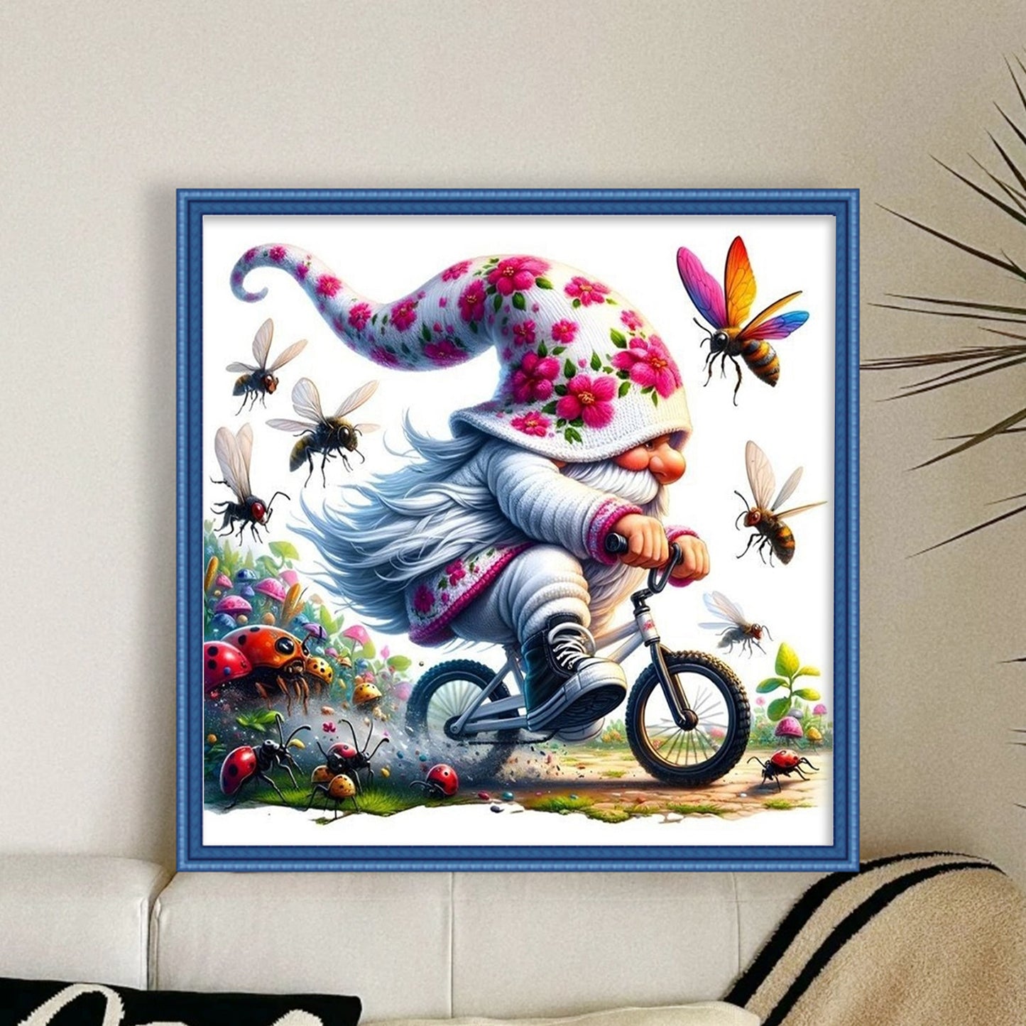 Gnome - Full 11CT Stamped Cross Stitch 40x40CM - Huacan