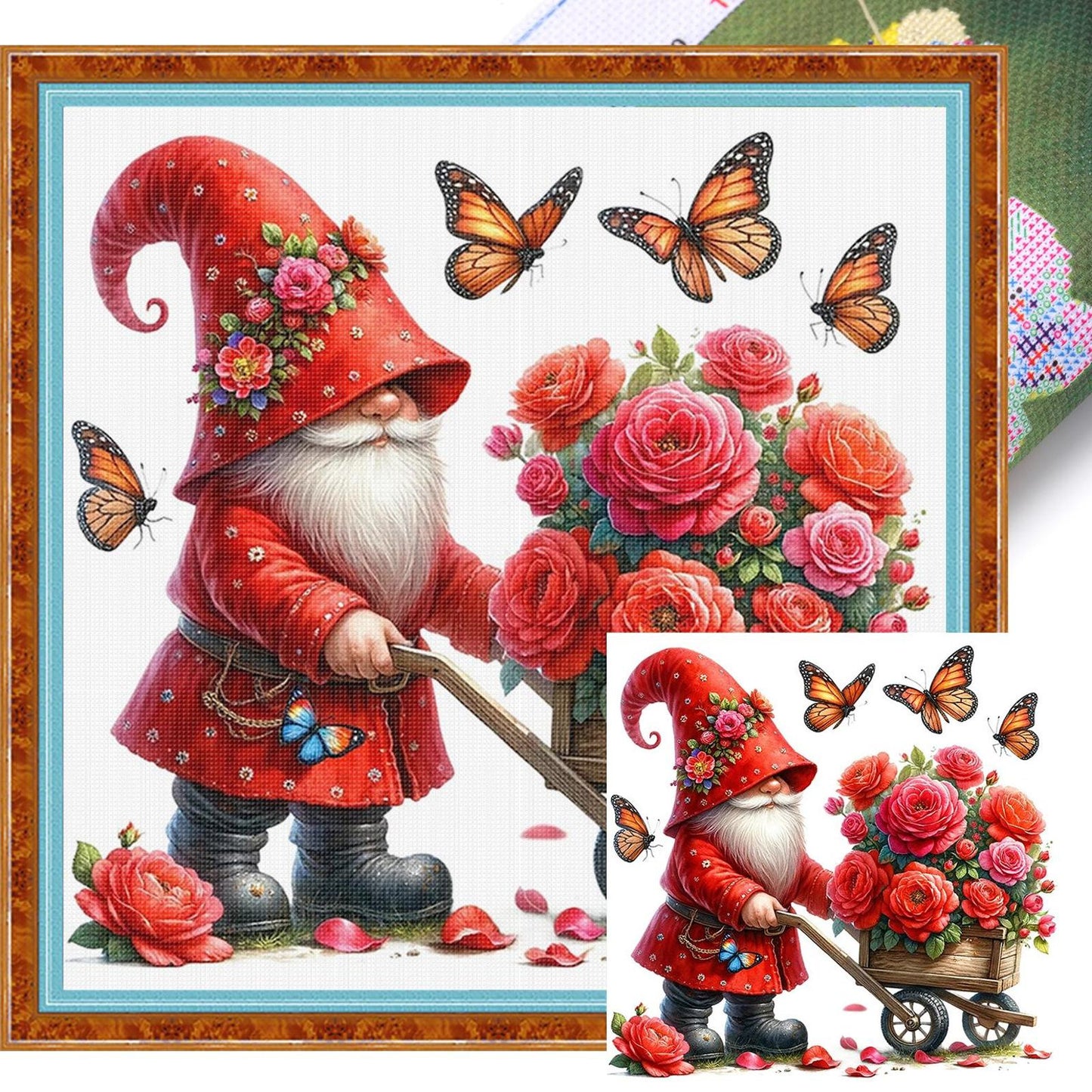 Gnome - Full 11CT Stamped Cross Stitch 40x40CM - Huacan