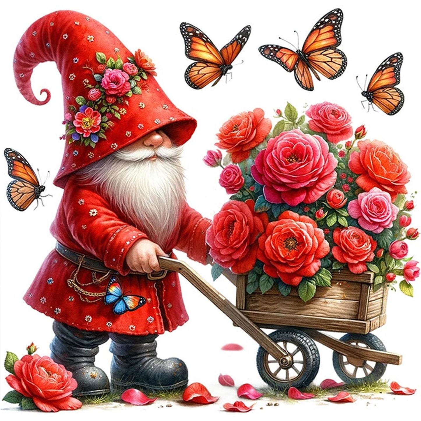 Gnome - Full 11CT Stamped Cross Stitch 40x40CM - Huacan