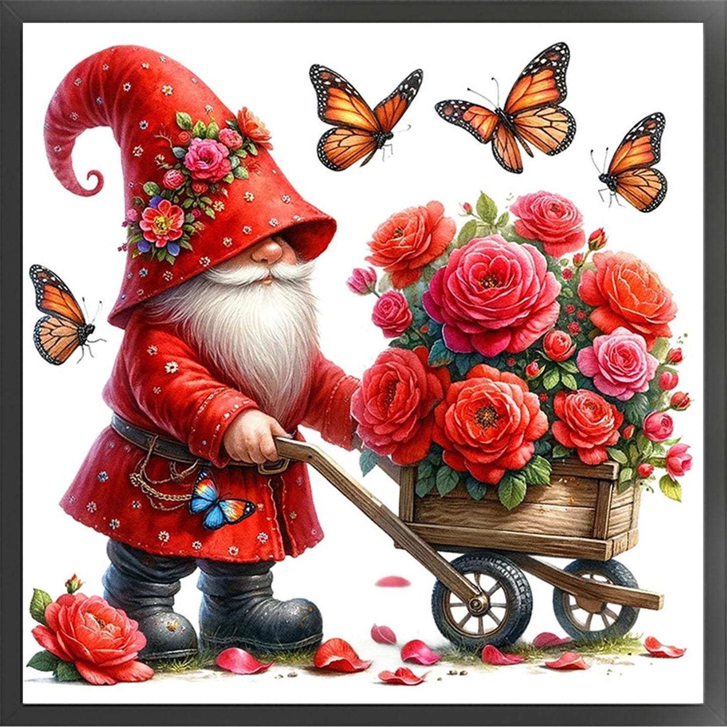 Gnome - Full 11CT Stamped Cross Stitch 40x40CM - Huacan