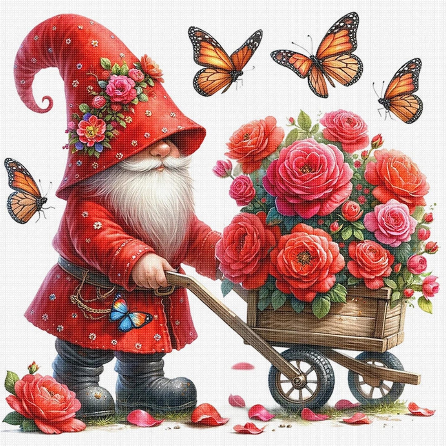 Gnome - Full 11CT Stamped Cross Stitch 40x40CM - Huacan