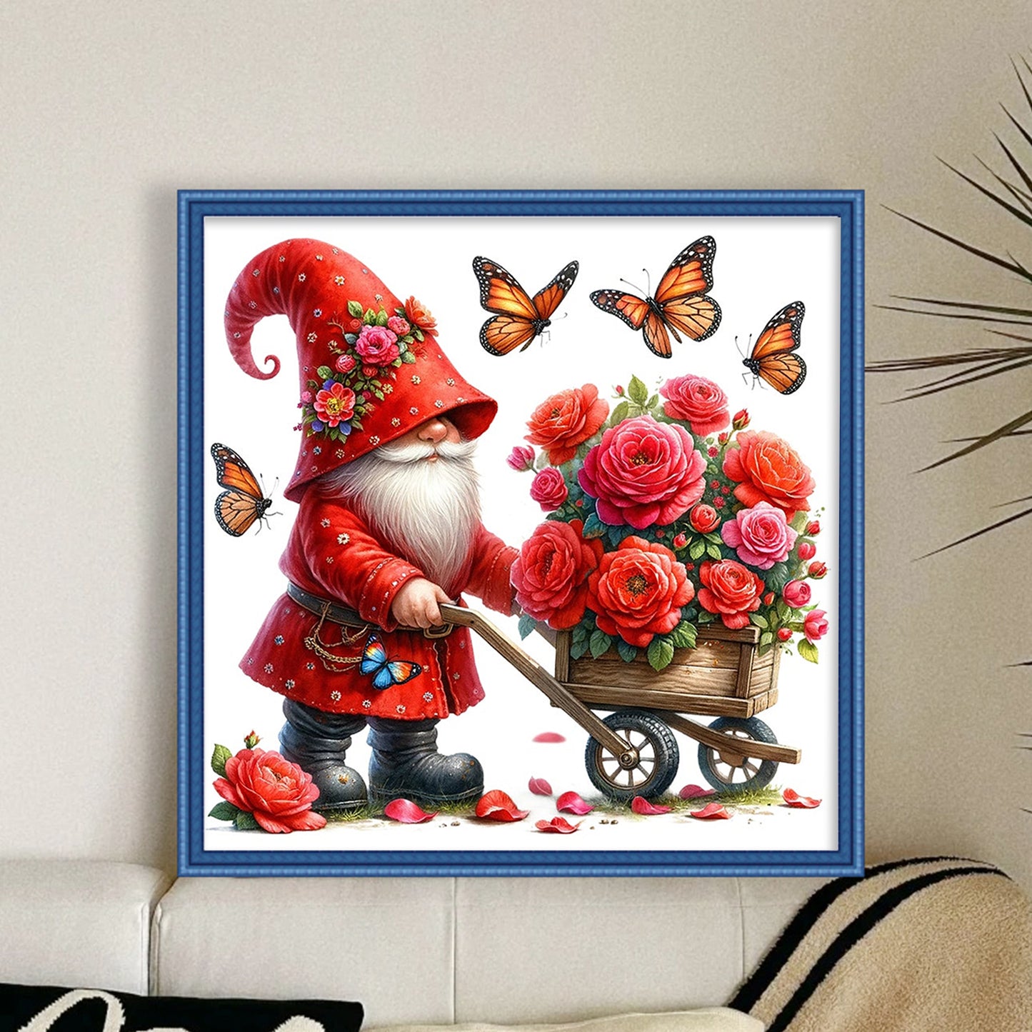 Gnome - Full 11CT Stamped Cross Stitch 40x40CM - Huacan