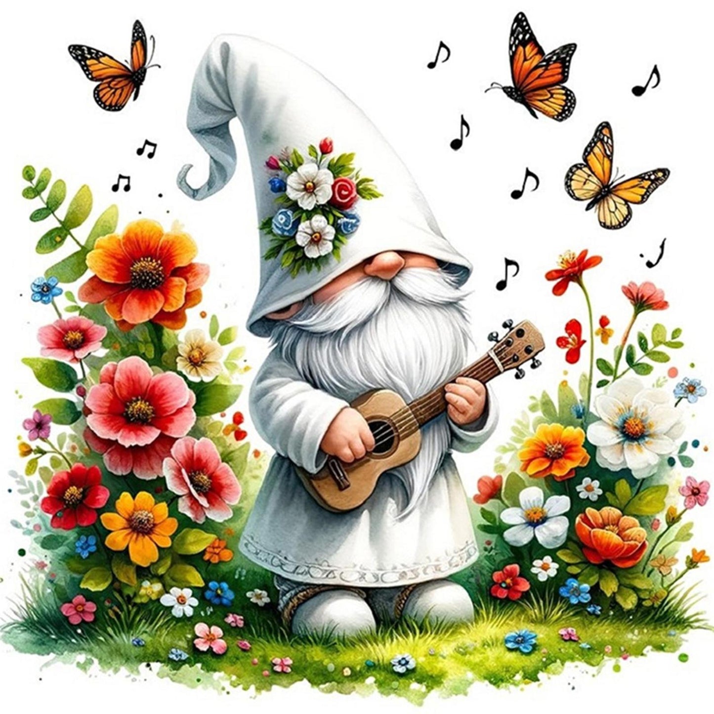 Gnome - Full 11CT Stamped Cross Stitch 40x40CM - Huacan