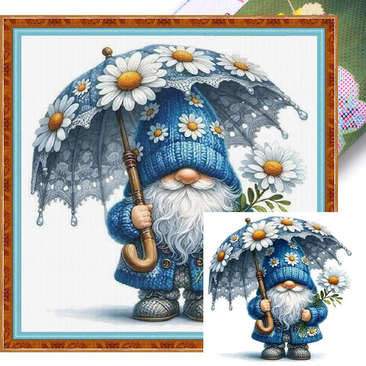 Gnome - Full 11CT Stamped Cross Stitch 40x40CM - Huacan