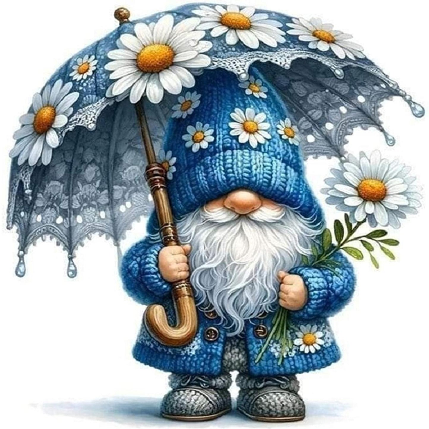 Gnome - Full 11CT Stamped Cross Stitch 40x40CM - Huacan