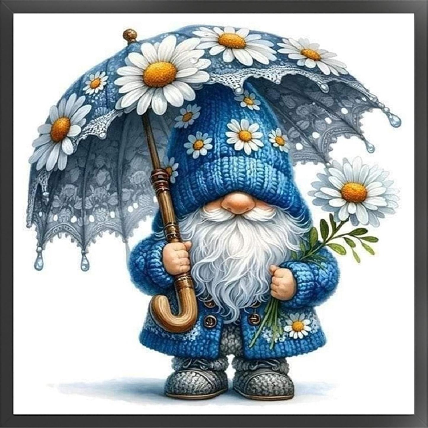 Gnome - Full 11CT Stamped Cross Stitch 40x40CM - Huacan