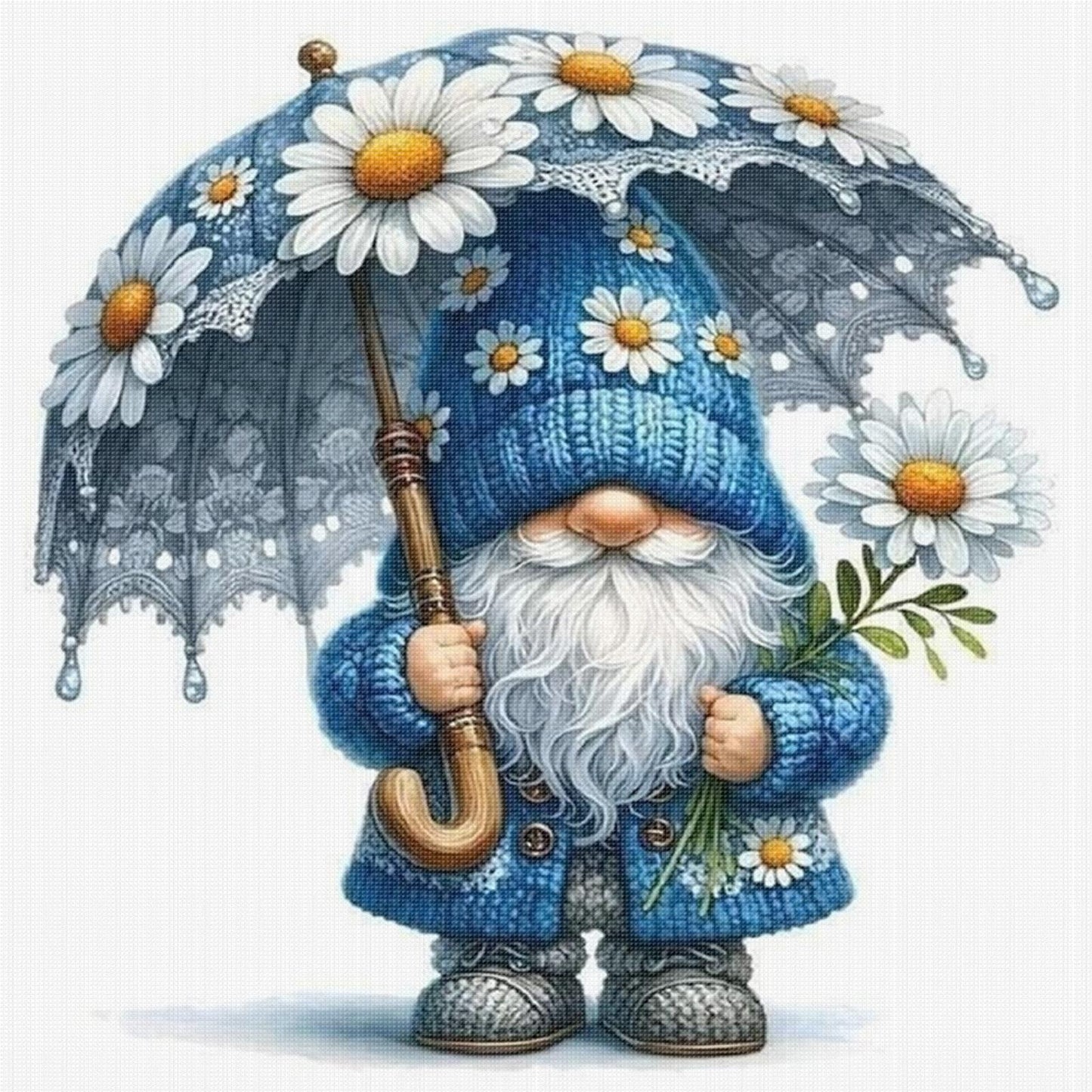 Gnome - Full 11CT Stamped Cross Stitch 40x40CM - Huacan
