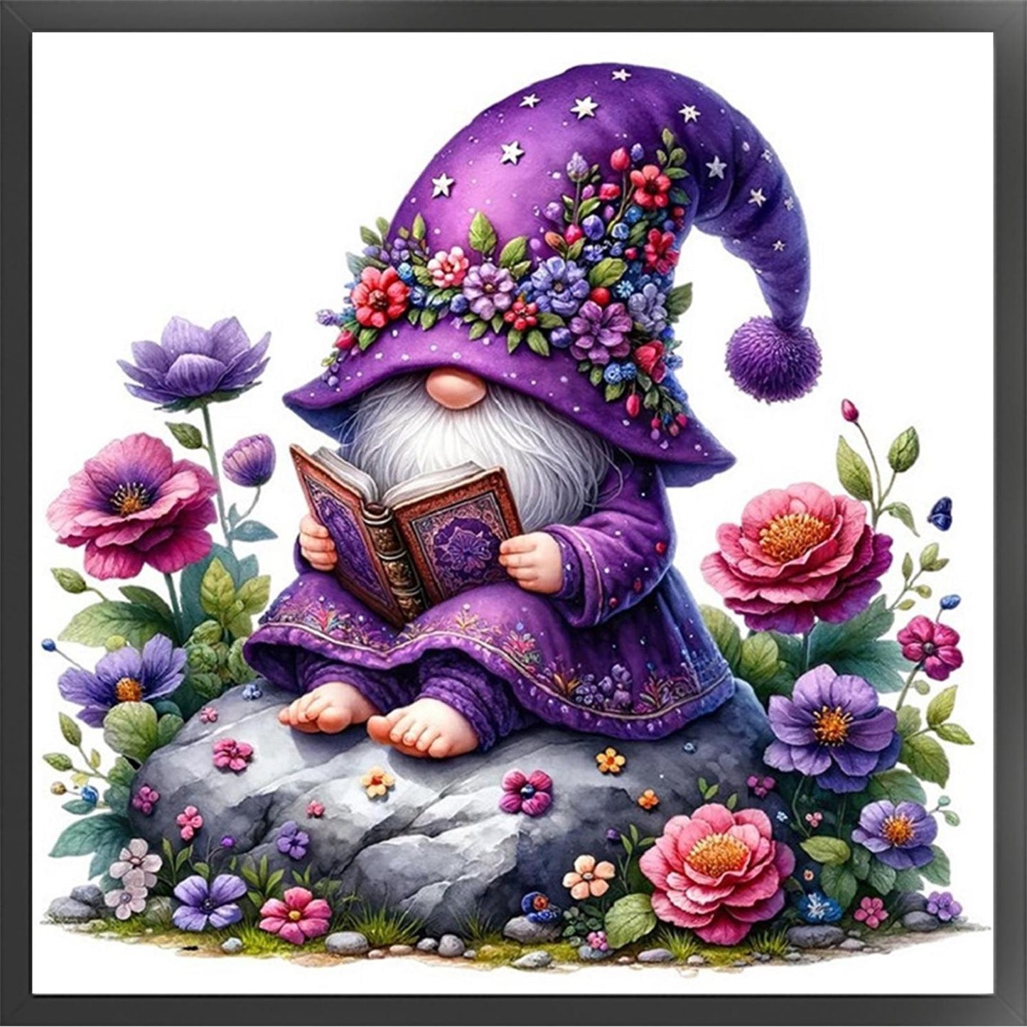 Gnome - Full 11CT Stamped Cross Stitch 40x40CM - Huacan
