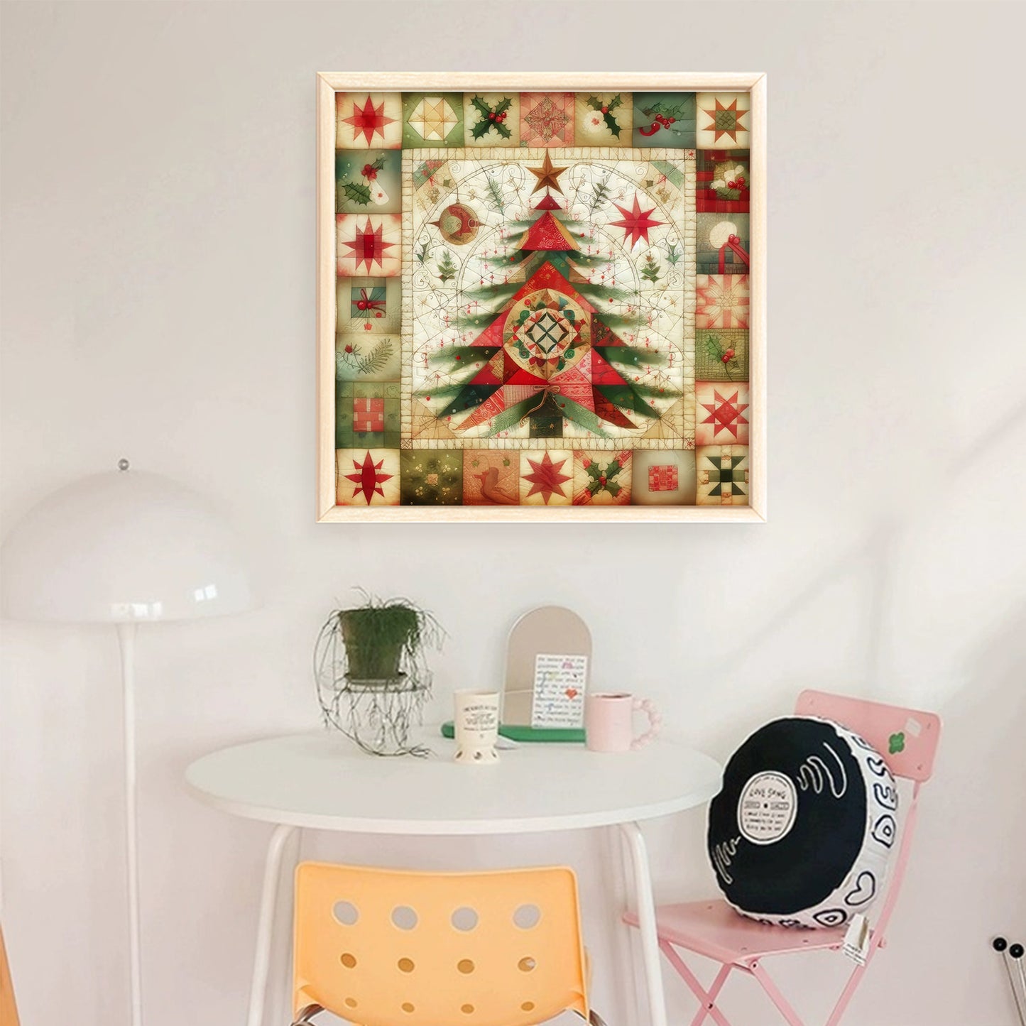 Spliced Christmas Tree - Full 14CT Stamped Cross Stitch 40x40CM - Huacan