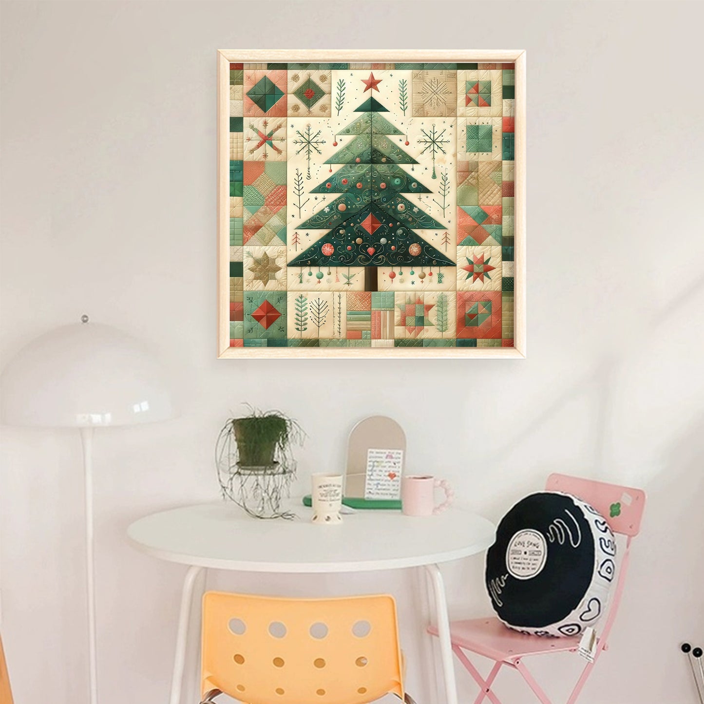 Spliced Christmas Tree - Full 14CT Stamped Cross Stitch 40x40CM - Huacan