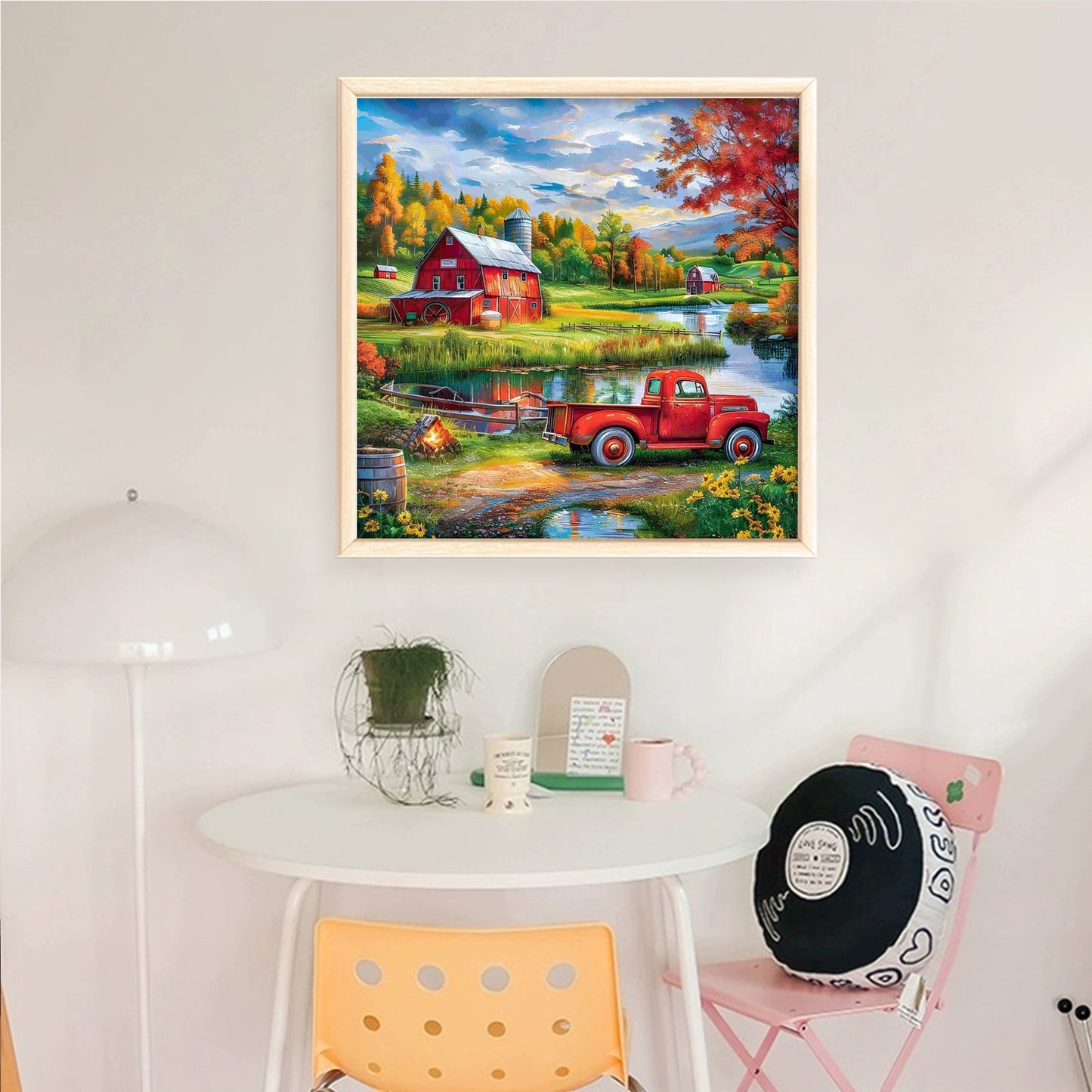 Farm Truck - Full 14CT Counted Cross Stitch 40x40CM - Yishu