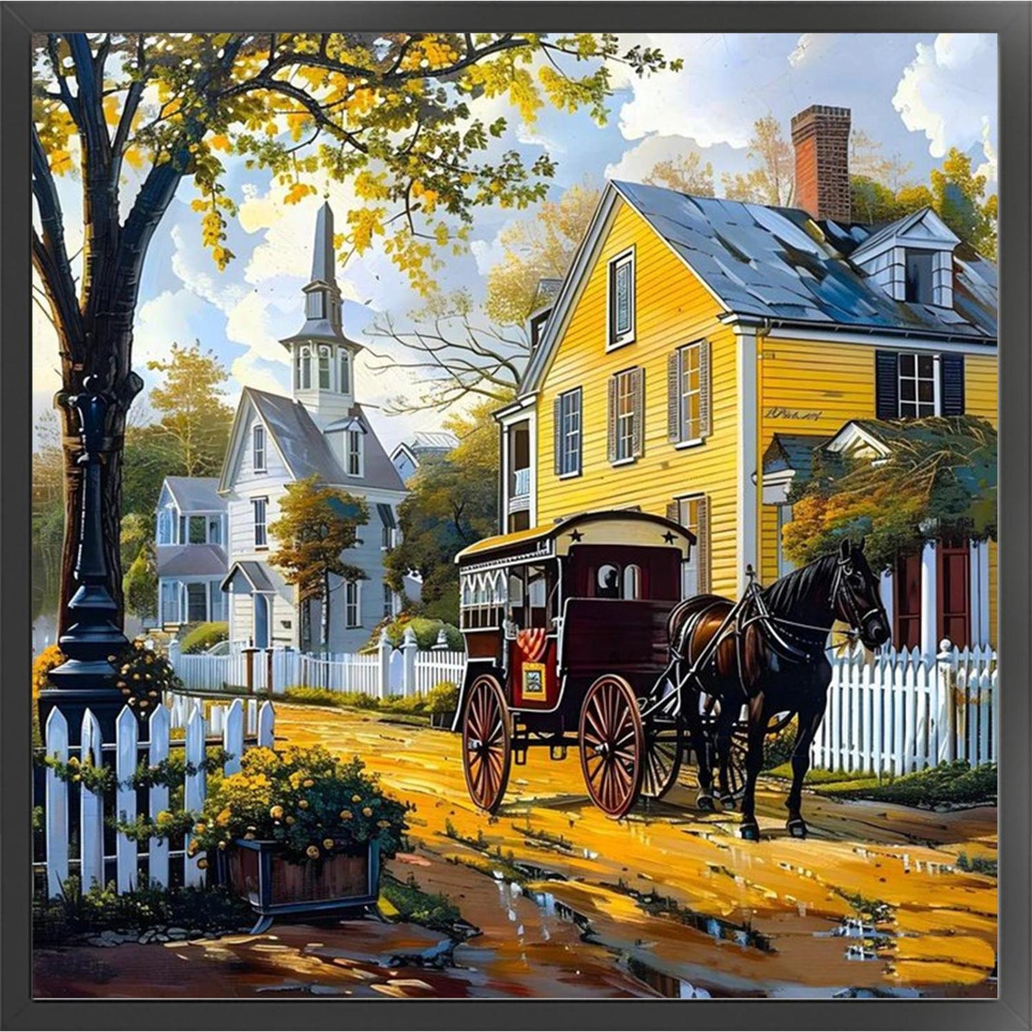 Carriage House - Full 14CT Counted Cross Stitch 40x40CM - Yishu