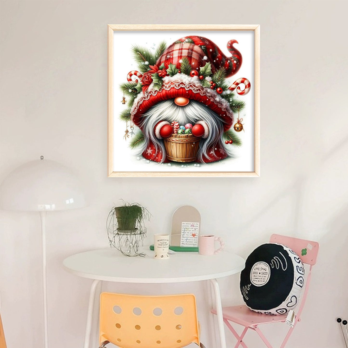 Christmas Gnome - Full 11CT Stamped Cross Stitch 40x40CM - Huacan