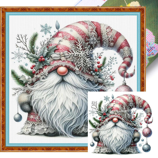 Snow Gnome - Full 11CT Stamped Cross Stitch 40x40CM - Huacan