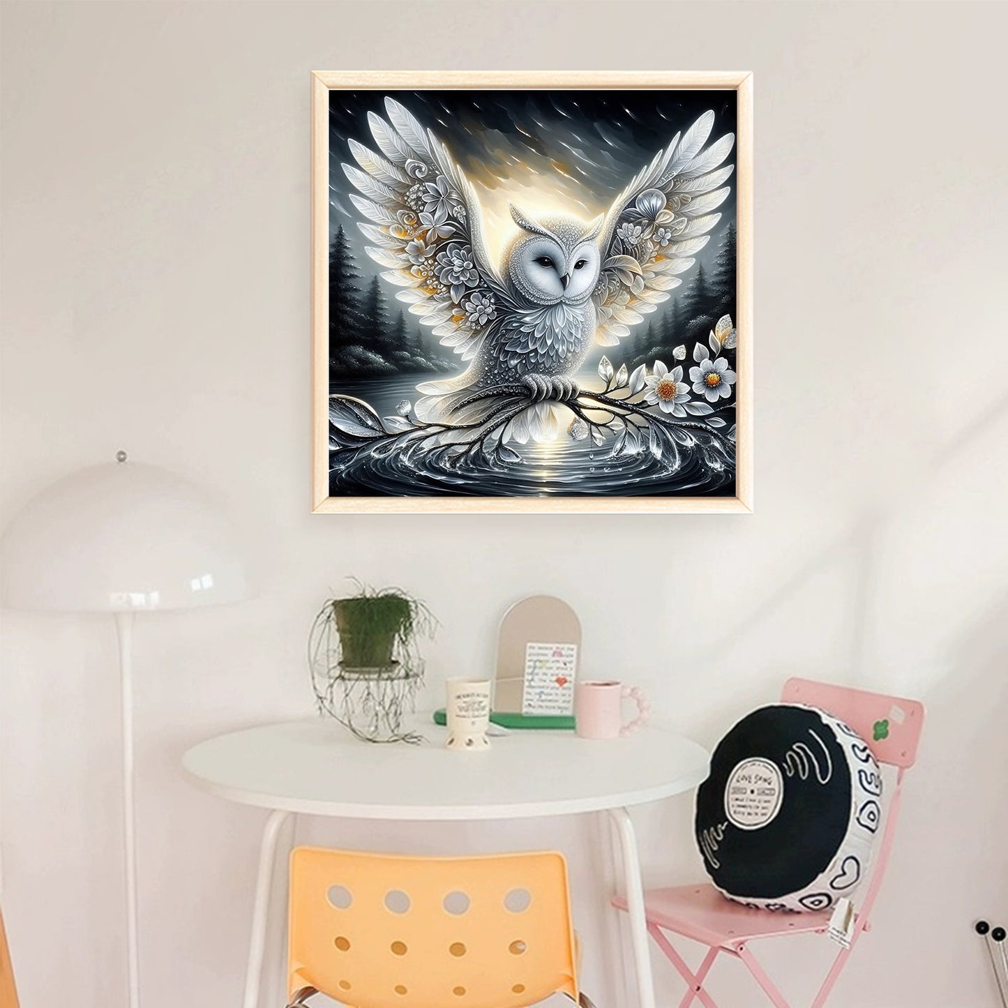 Branch And Owl - Full 11CT Stamped Cross Stitch 40x40CM - Huacan