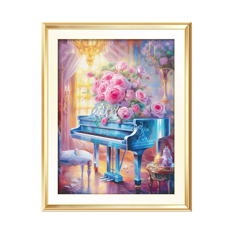 Melody Of Lute And Zither - Full 16CT Stamped Cross Stitch 74x93CM - KS Egyptian Cotton