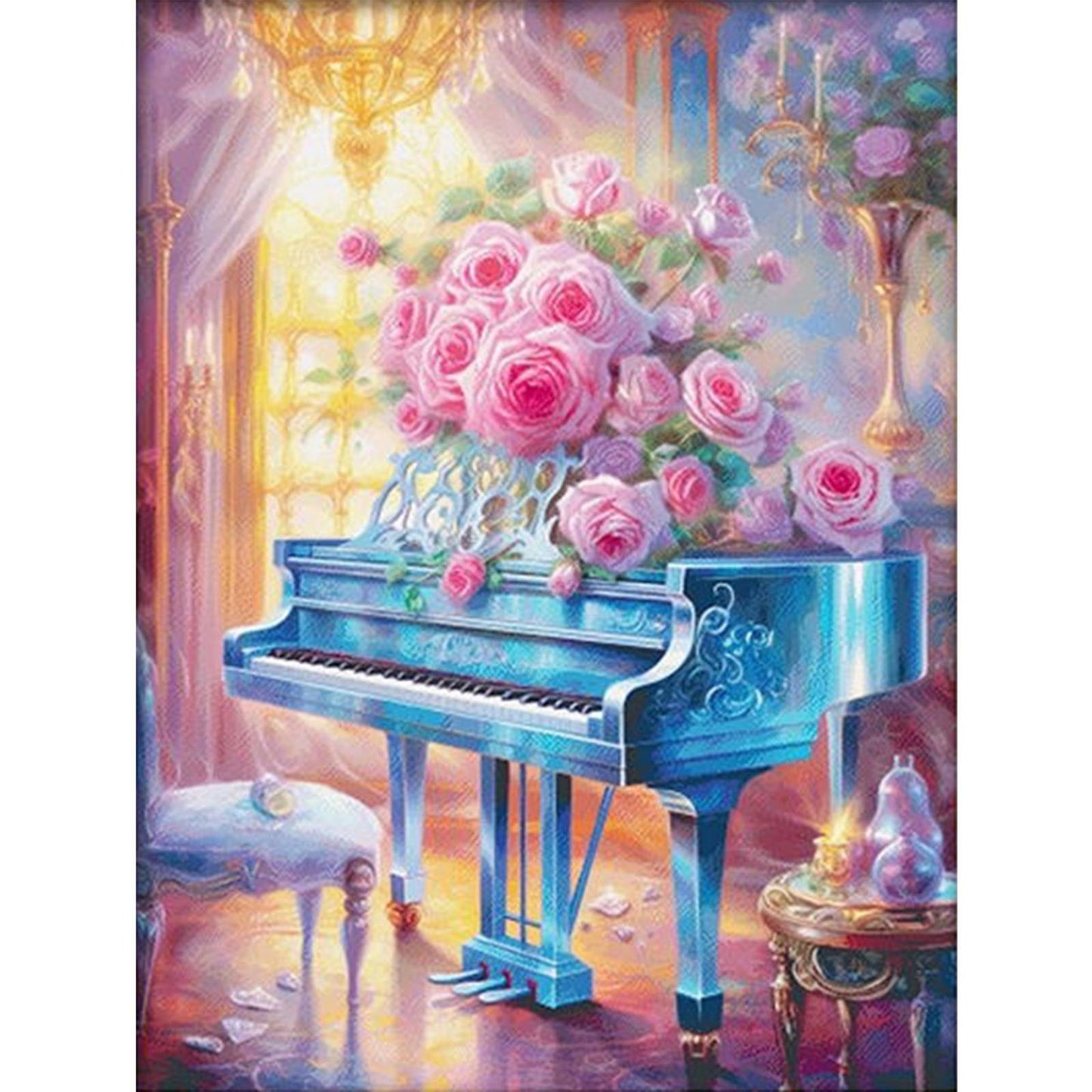 Melody Of Lute And Zither - Full 16CT Stamped Cross Stitch 74x93CM - KS Egyptian Cotton