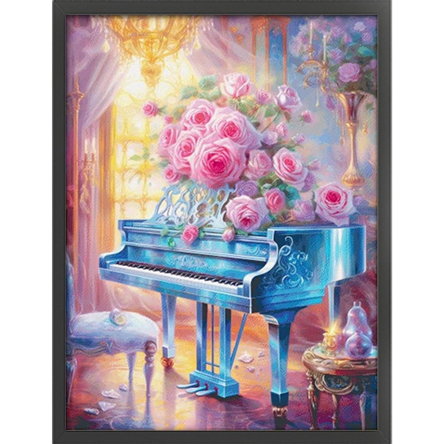 Melody Of Lute And Zither - Full 16CT Stamped Cross Stitch 74x93CM - KS Egyptian Cotton