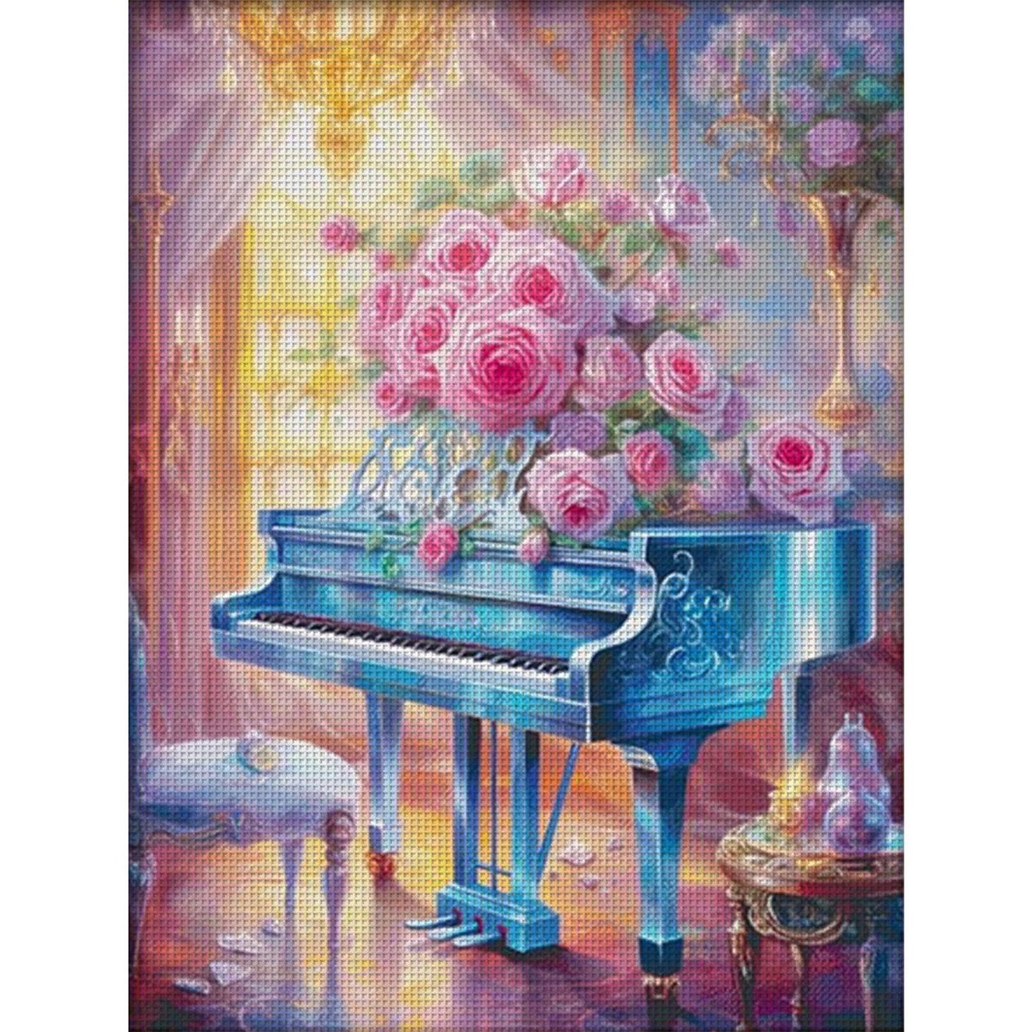 Melody Of Lute And Zither - Full 16CT Stamped Cross Stitch 74x93CM - KS Egyptian Cotton