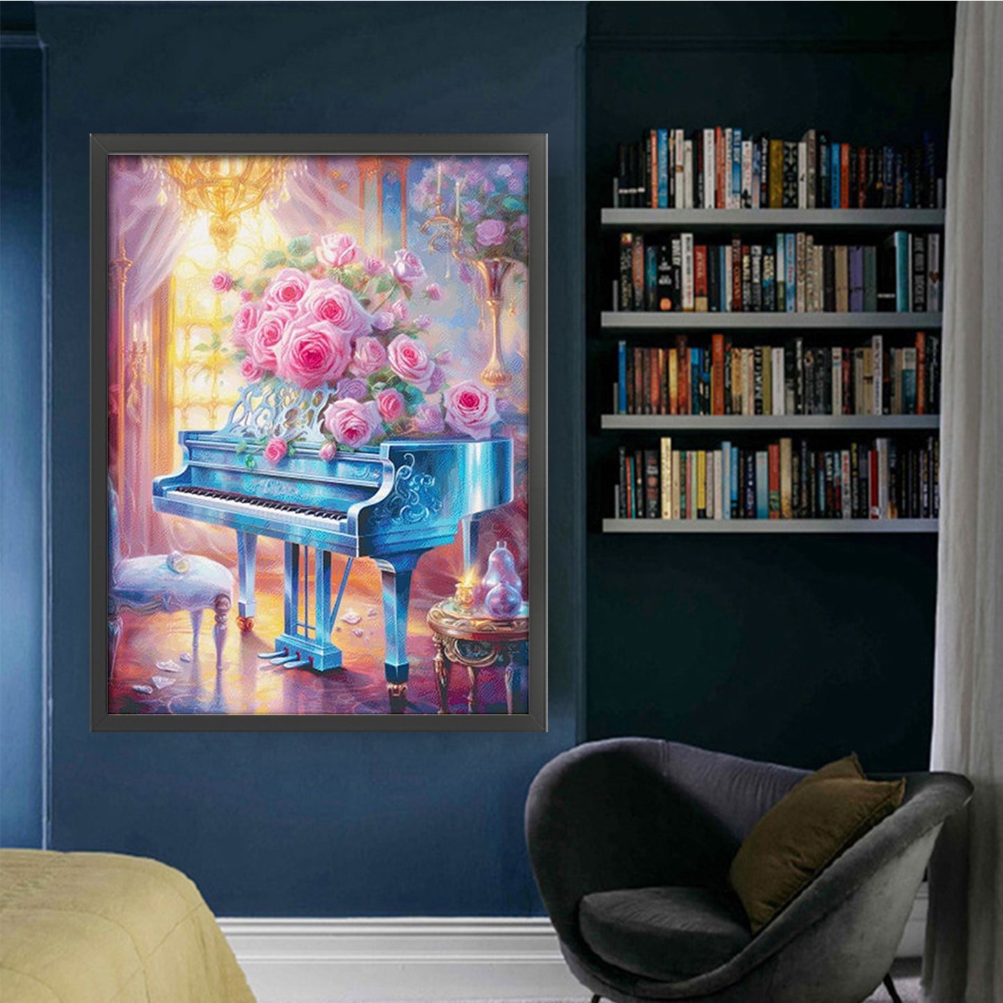 Melody Of Lute And Zither - Full 16CT Stamped Cross Stitch 74x93CM - KS Egyptian Cotton