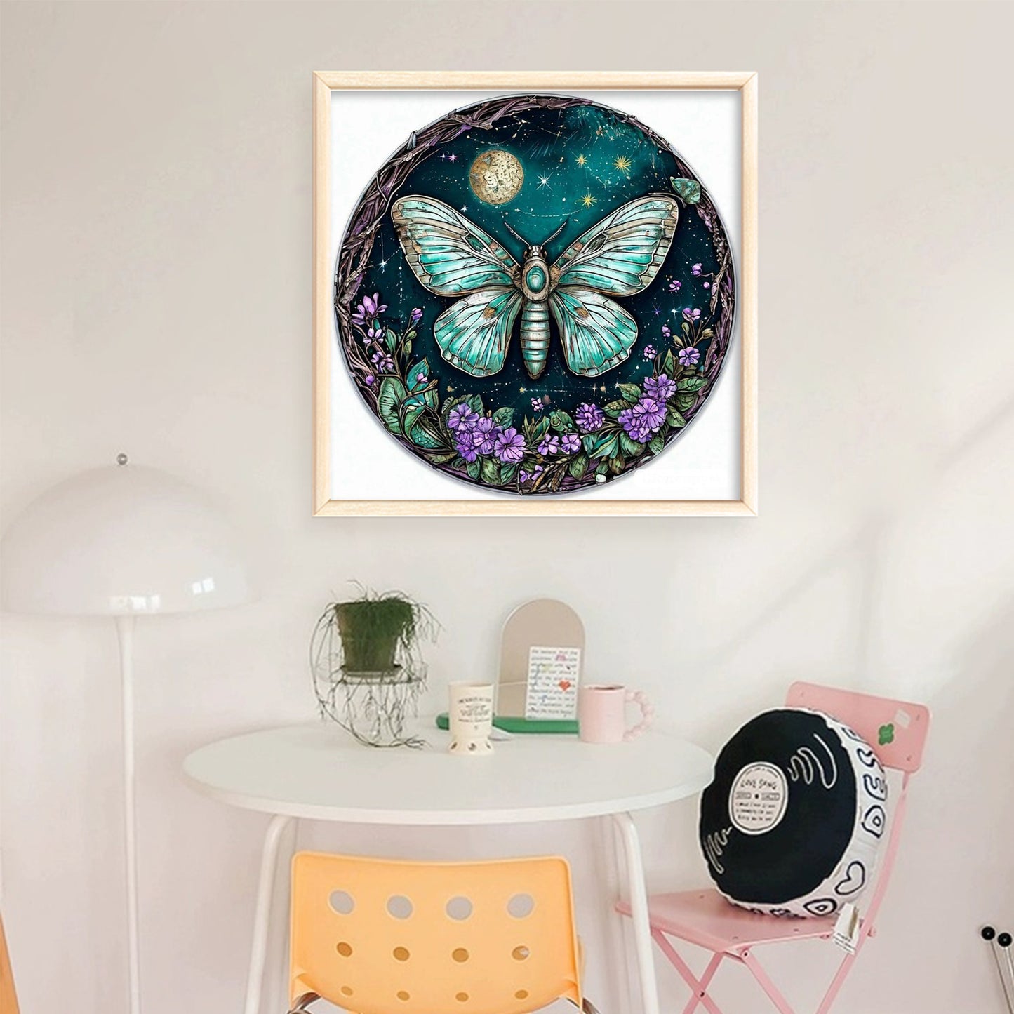 Flower & Grass Butterfly - Full 11CT Stamped Cross Stitch 40x40CM - Huacan
