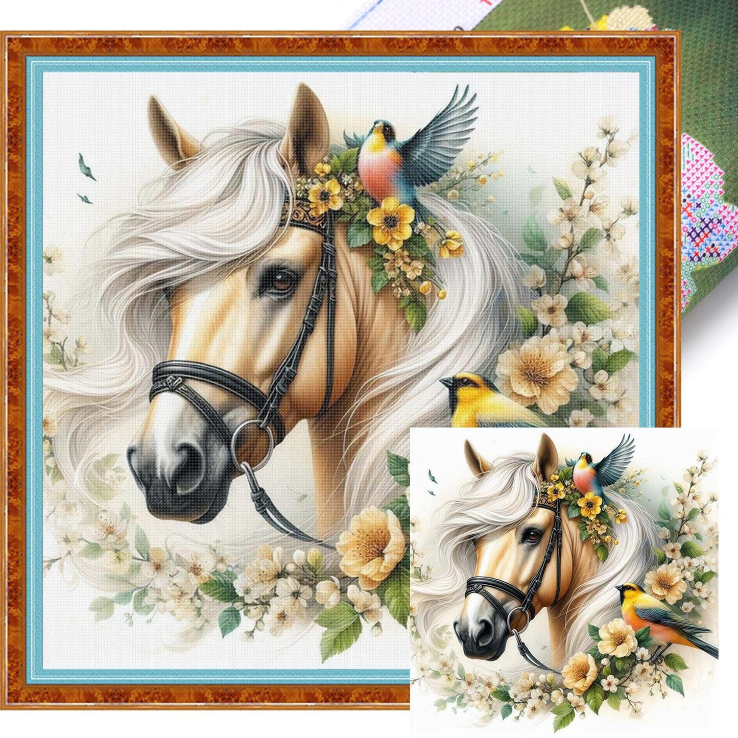 Horse - Full 11CT Stamped Cross Stitch 40x40CM - Huacan
