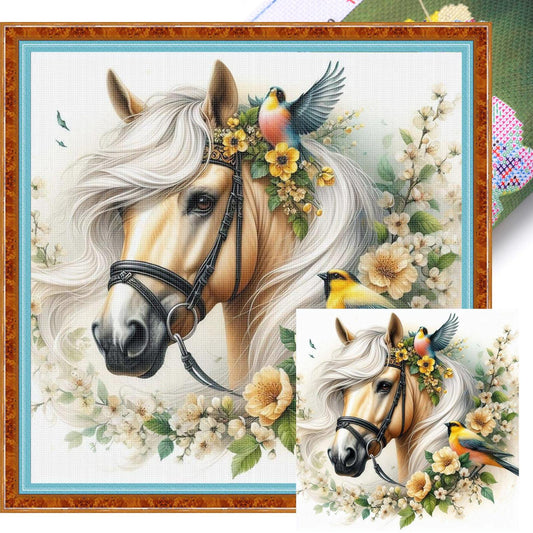 Horse - Full 11CT Stamped Cross Stitch 40x40CM - Huacan