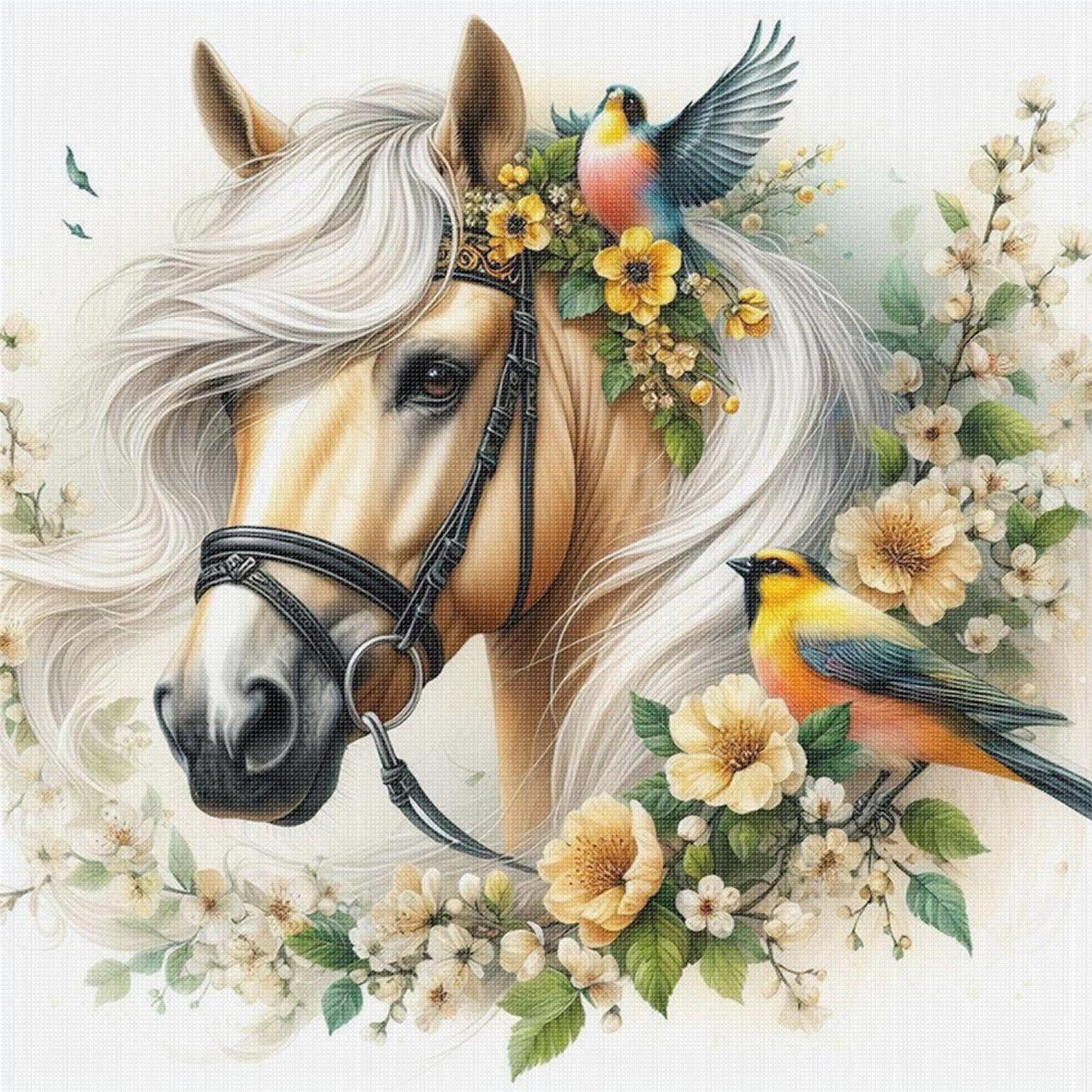 Horse - Full 11CT Stamped Cross Stitch 40x40CM - Huacan