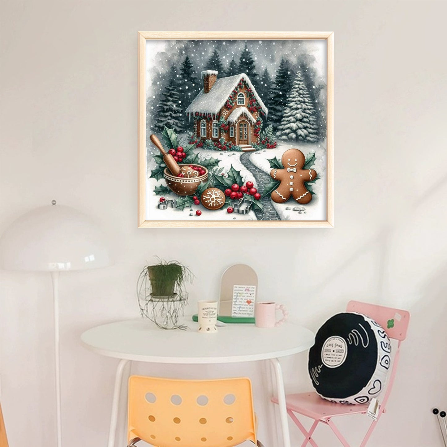 Christmas Cottage - Full 11CT Stamped Cross Stitch 45x45CM - Huacan