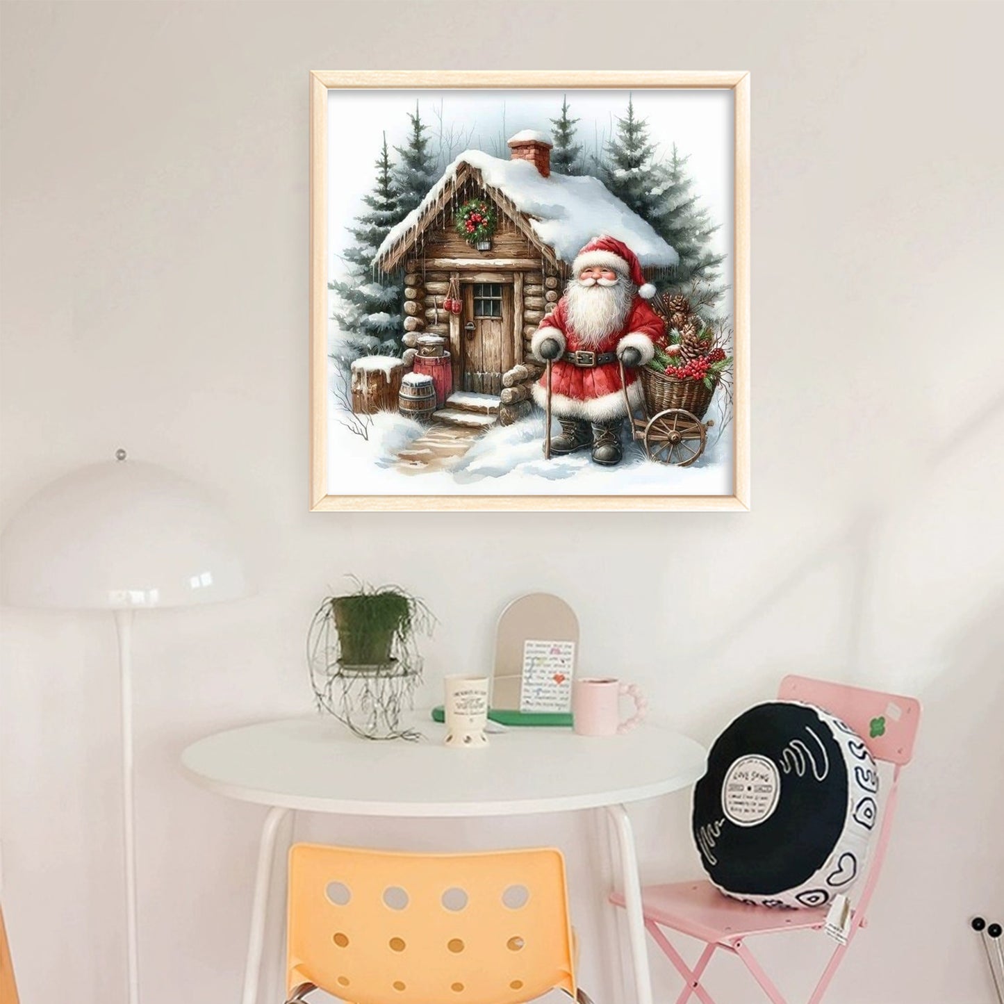 Christmas Cottage - Full 11CT Stamped Cross Stitch 45x45CM - Huacan