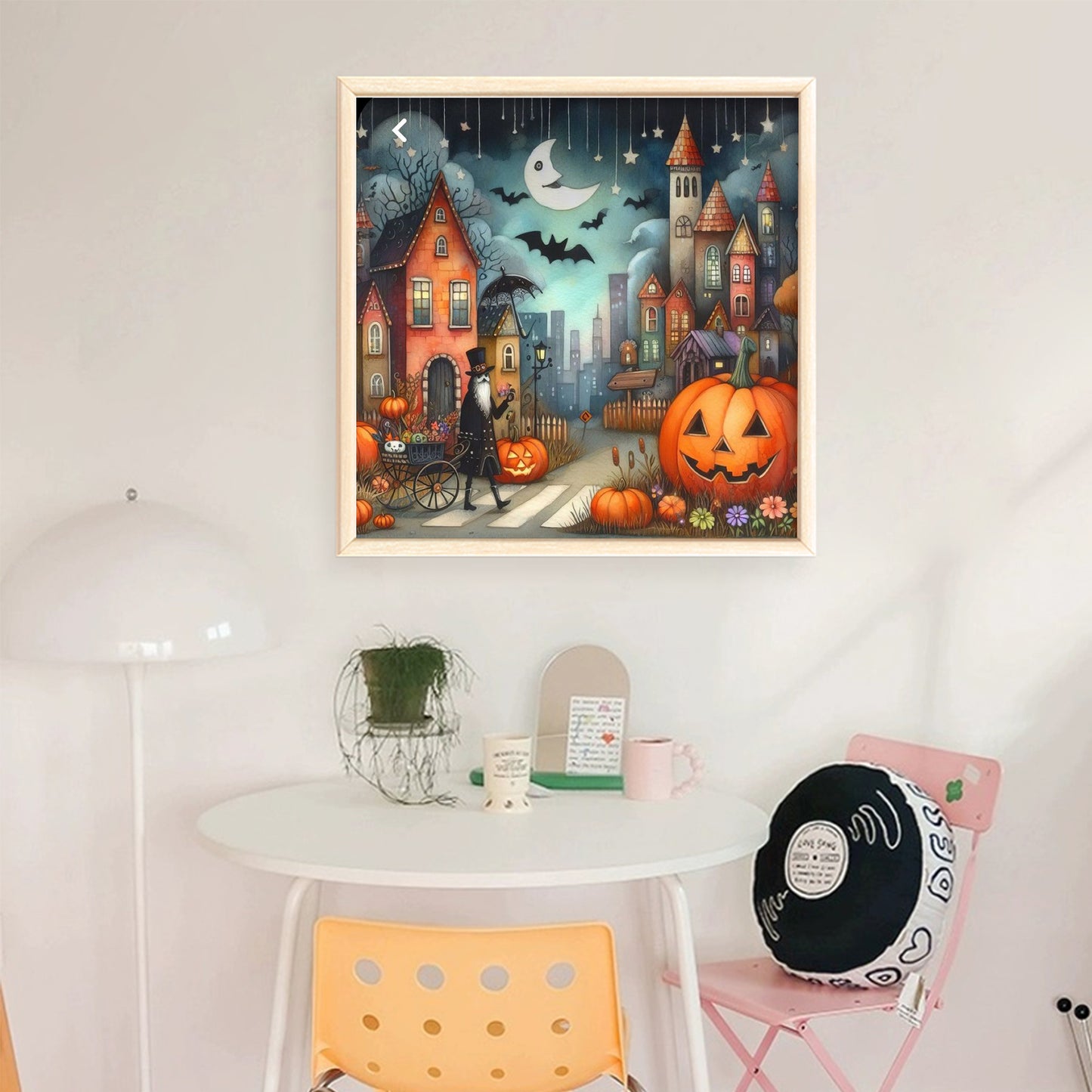 Halloween Night Town - Full 11CT Stamped Cross Stitch 45x45CM - Huacan