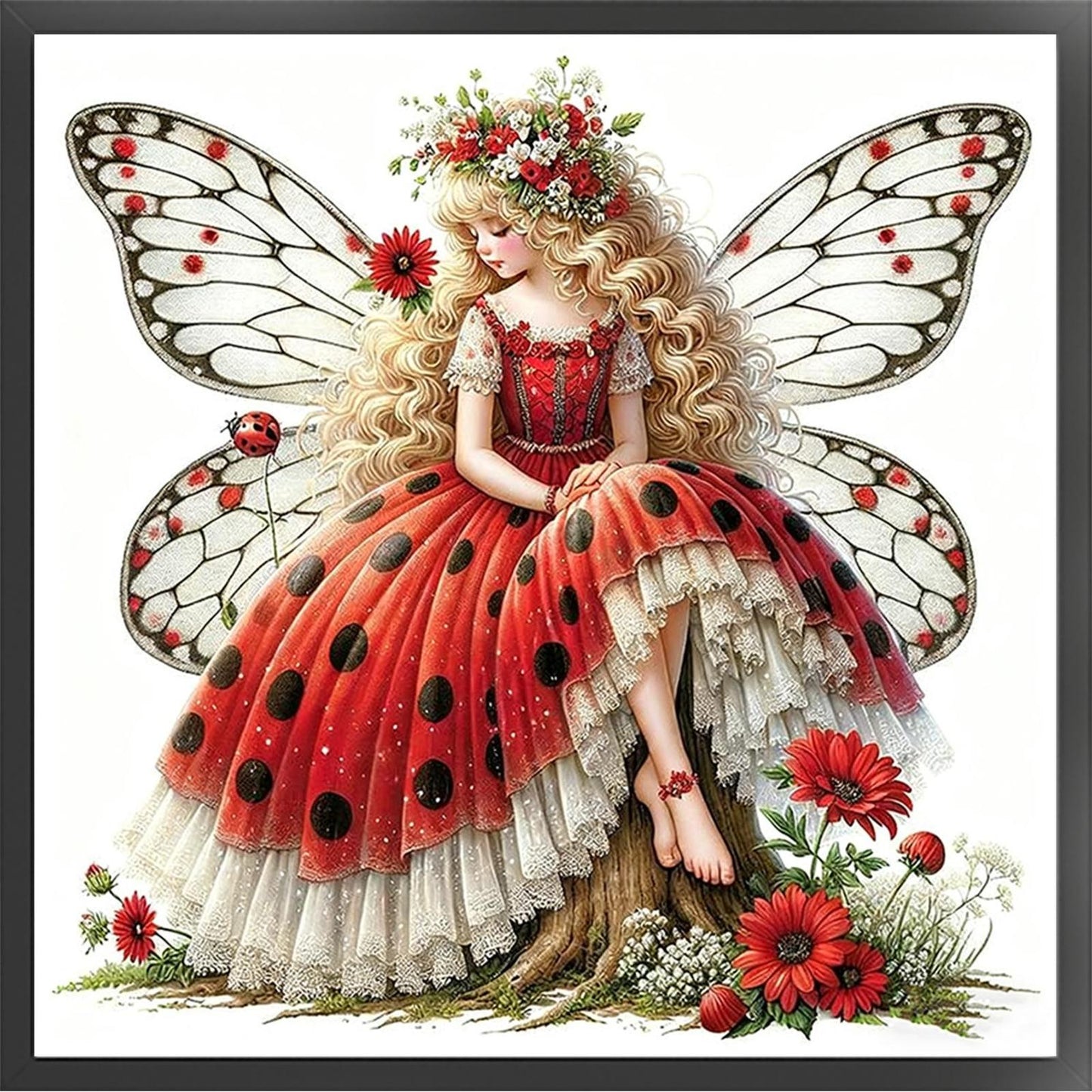 Butterfly Fairy - Full 11CT Stamped Cross Stitch 45x45CM - Huacan