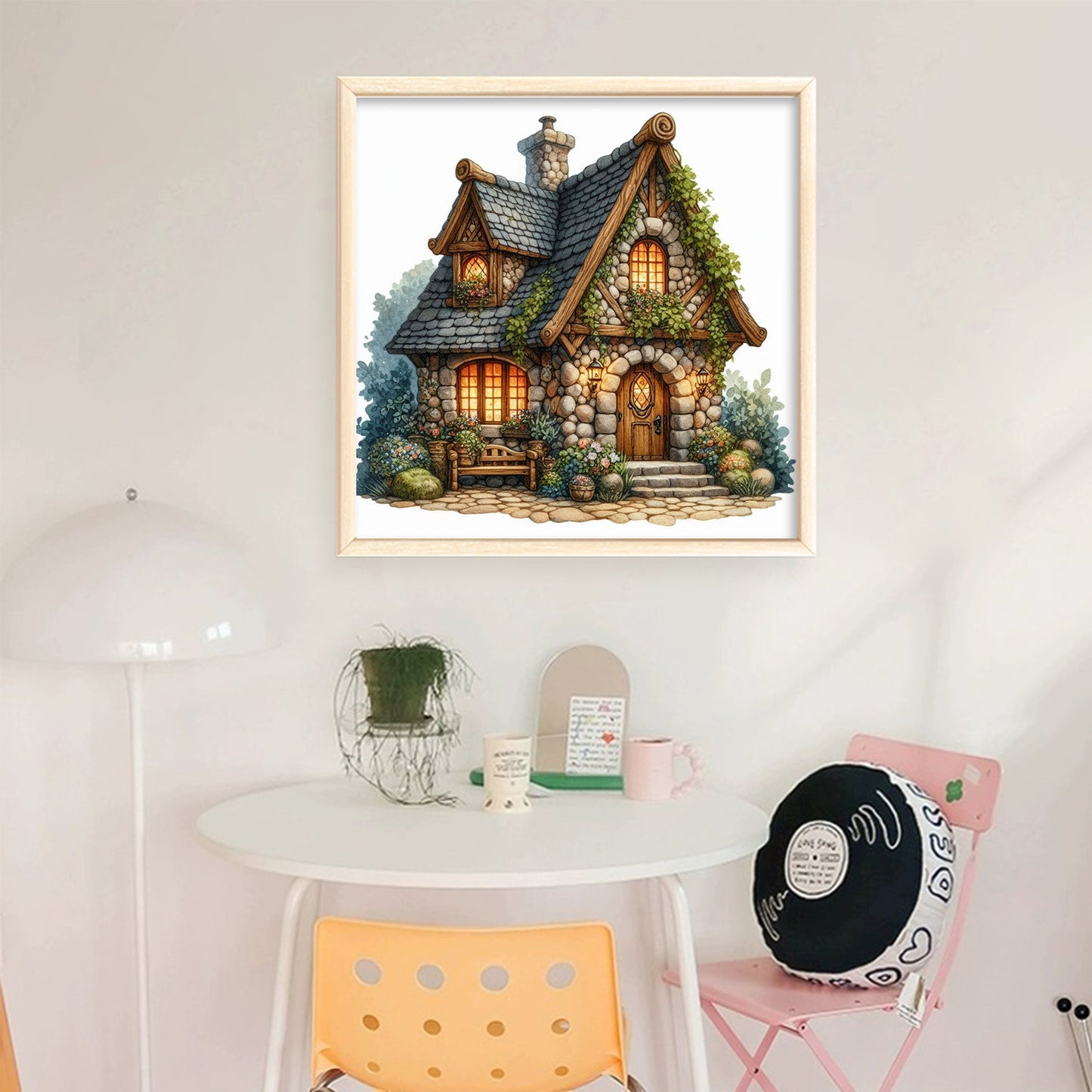 Cottage - Full 11CT Stamped Cross Stitch 40x40CM - Huacan