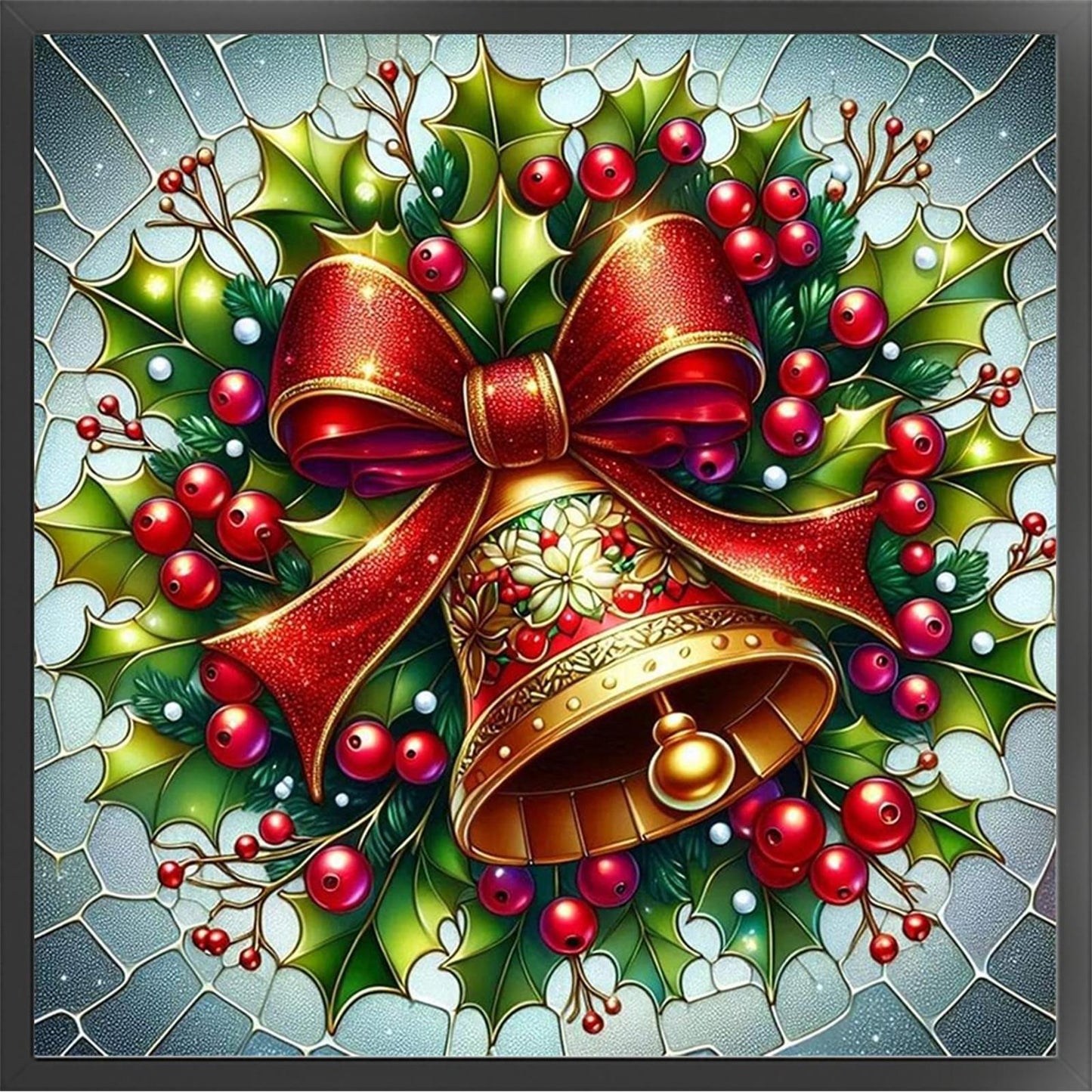 Christmas Bell - Full 11CT Stamped Cross Stitch 40x40CM - Yishu