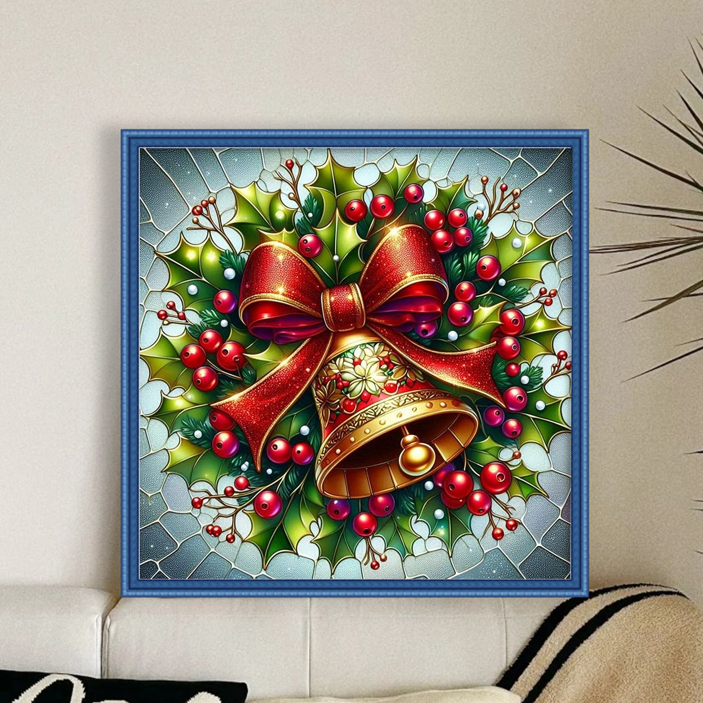 Christmas Bell - Full 11CT Stamped Cross Stitch 40x40CM - Yishu