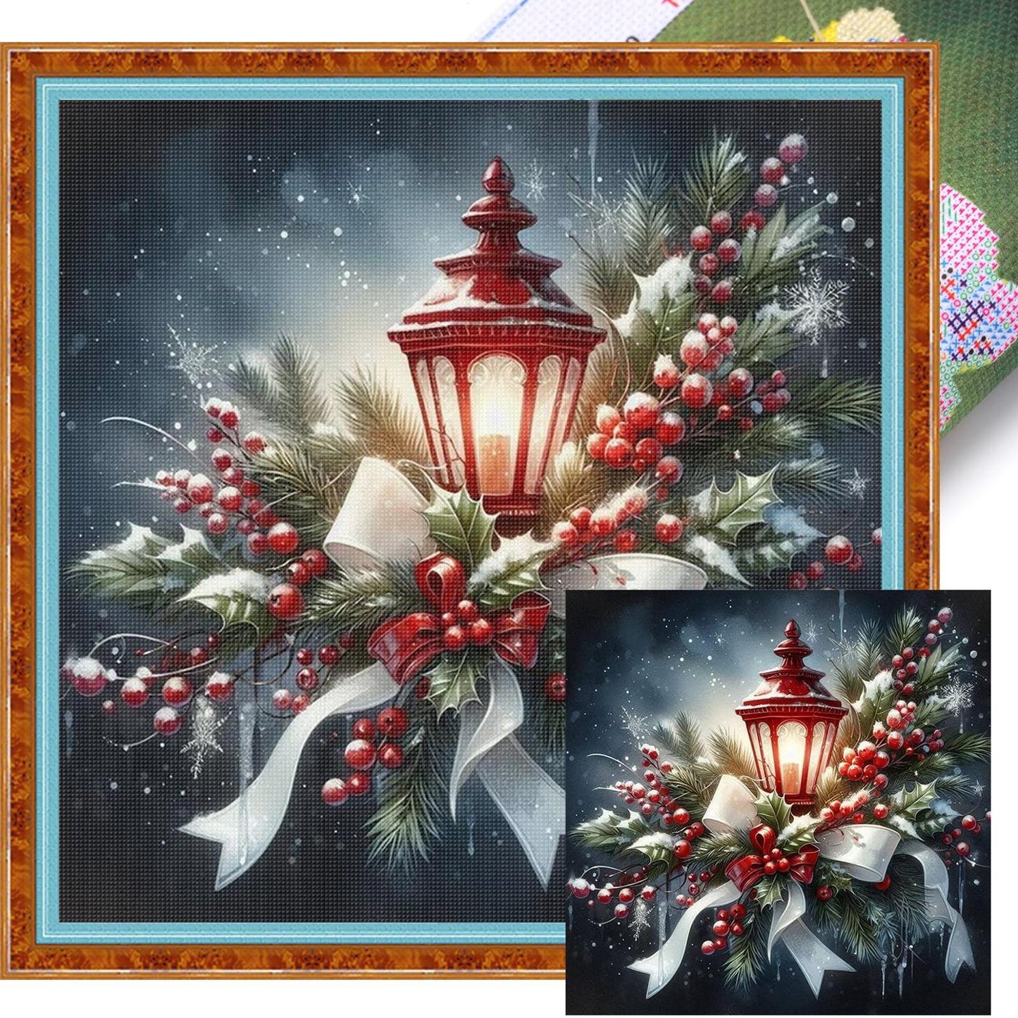 Christmas Light - Full 11CT Stamped Cross Stitch 40x40CM - Yishu