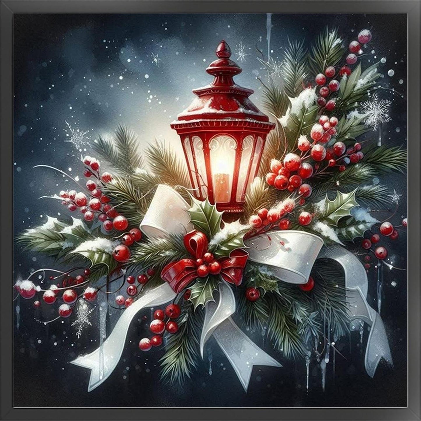 Christmas Light - Full 11CT Stamped Cross Stitch 40x40CM - Yishu