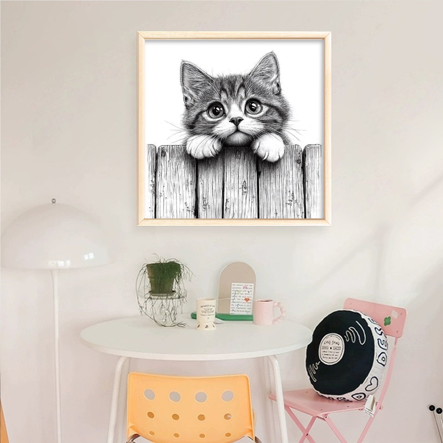 Peeking Cat - Full 11CT Counted Cross Stitch 40x40CM - Yishu