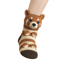 Load image into Gallery viewer, 1 Pair 3D Doll Socks Funny Cartoon Animal Cotton Socks for Girls Women (Cat)
