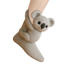 Load image into Gallery viewer, 1 Pair 3D Doll Socks Funny Cartoon Animal Cotton Socks for Girls Women (Koala)
