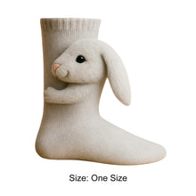 Load image into Gallery viewer, 1 Pair 3D Doll Socks Funny Knit Animal Socks Floor Socks for Girls (Rabbit)
