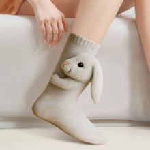Load image into Gallery viewer, 1 Pair 3D Doll Socks Funny Knit Animal Socks Floor Socks for Girls (Rabbit)
