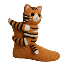 Load image into Gallery viewer, 1 Pair 3D Doll Socks Funny Knit Animal Socks Floor Socks for Girls(Little tiger)

