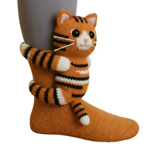 Load image into Gallery viewer, 1 Pair 3D Doll Socks Funny Knit Animal Socks Floor Socks for Girls(Little tiger)
