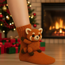 Load image into Gallery viewer, 1 Pair 3D Doll Socks Funny Knit Animal Socks Floor Socks for Girls (Raccoon)
