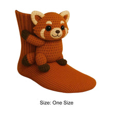 Load image into Gallery viewer, 1 Pair 3D Doll Socks Funny Knit Animal Socks Floor Socks for Girls (Raccoon)
